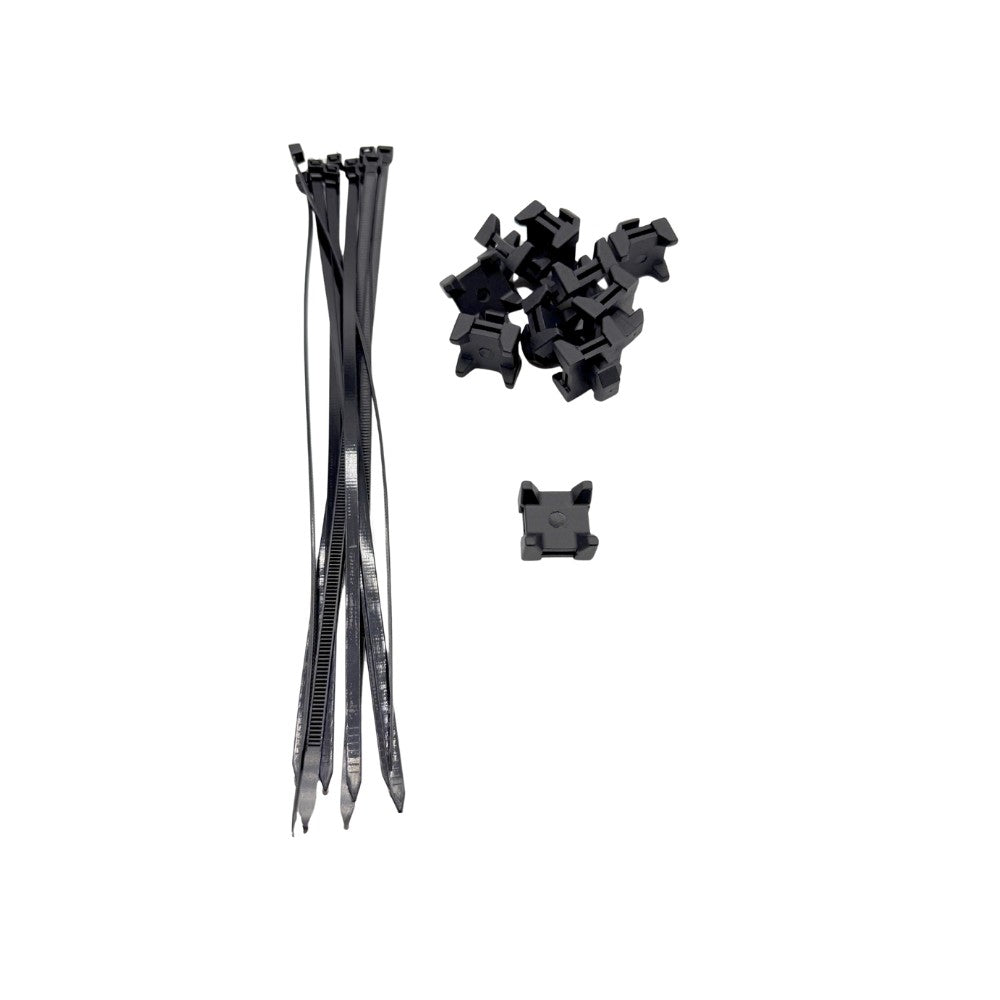 Slot-in Cable Clamps - Zip Tie Holder with Ties (PACK OF 10 / 10)